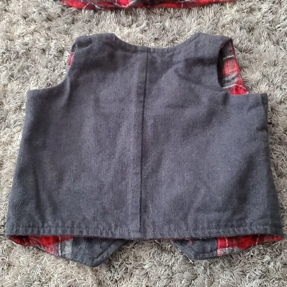 2 PC Osh Kosh Buffalo Plaid Shirt and Vest